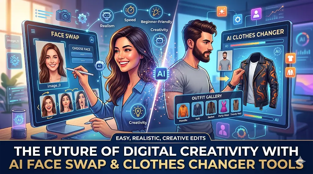 The Future of Digital Creativity With AI Face Swap and AI Clothes Changer Tools