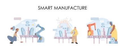 What are the three main components of smart manufacturing?